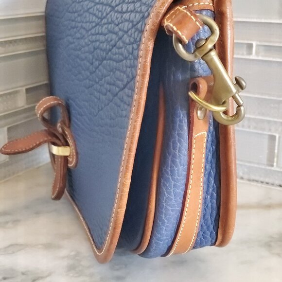 RARE Vintage Dooney and Bourke Saddle Bag 80's Pre-Tag Cadet Blue - Picture 8 of 17